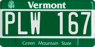 VT license plate PLW167