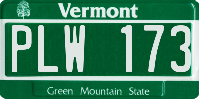VT license plate PLW173