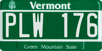 VT license plate PLW176