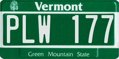 VT license plate PLW177