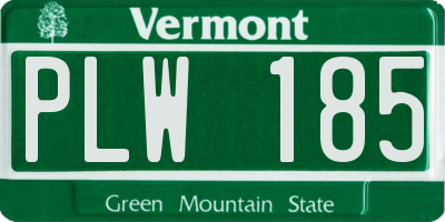 VT license plate PLW185