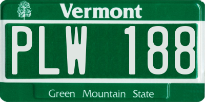 VT license plate PLW188
