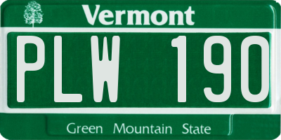 VT license plate PLW190