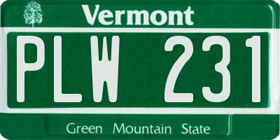 VT license plate PLW231