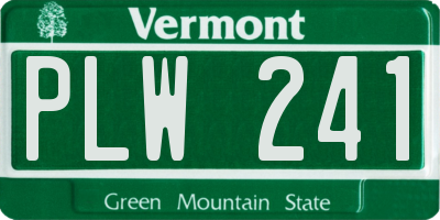 VT license plate PLW241