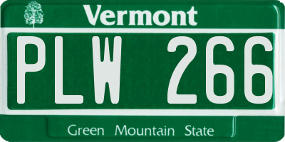 VT license plate PLW266