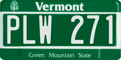 VT license plate PLW271