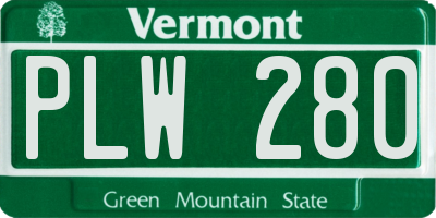 VT license plate PLW280