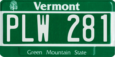 VT license plate PLW281