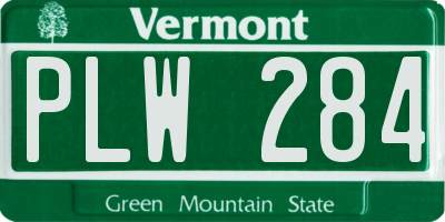 VT license plate PLW284