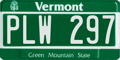 VT license plate PLW297