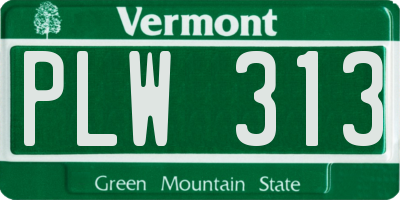 VT license plate PLW313