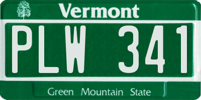 VT license plate PLW341