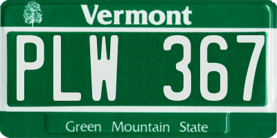 VT license plate PLW367