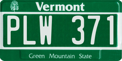 VT license plate PLW371