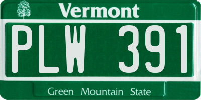VT license plate PLW391