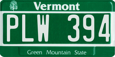 VT license plate PLW394