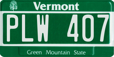 VT license plate PLW407