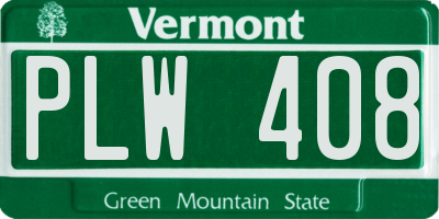 VT license plate PLW408
