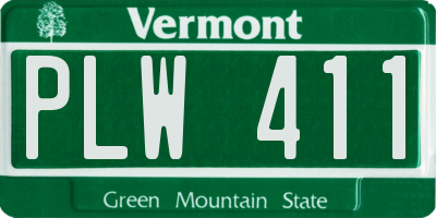 VT license plate PLW411