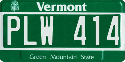 VT license plate PLW414