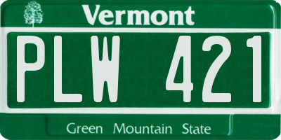 VT license plate PLW421