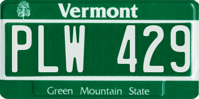 VT license plate PLW429