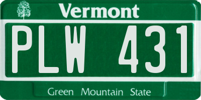 VT license plate PLW431
