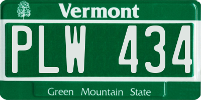 VT license plate PLW434