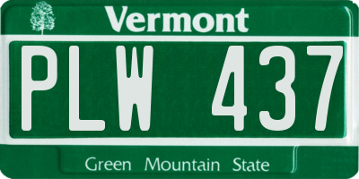 VT license plate PLW437