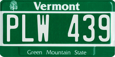 VT license plate PLW439