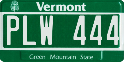 VT license plate PLW444