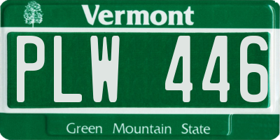 VT license plate PLW446