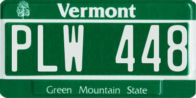 VT license plate PLW448