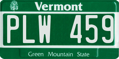 VT license plate PLW459