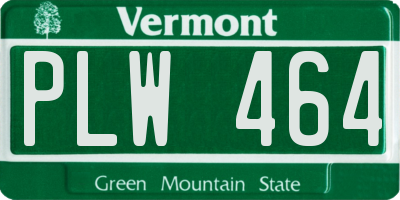 VT license plate PLW464
