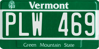 VT license plate PLW469