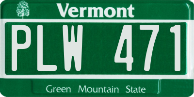 VT license plate PLW471