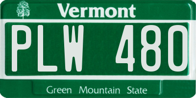 VT license plate PLW480