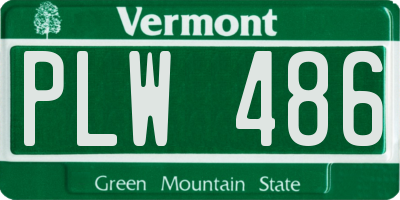 VT license plate PLW486
