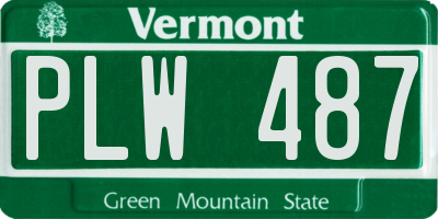 VT license plate PLW487