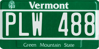 VT license plate PLW488