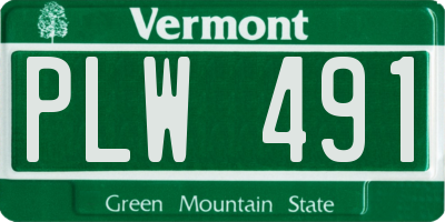 VT license plate PLW491