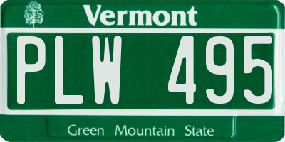 VT license plate PLW495