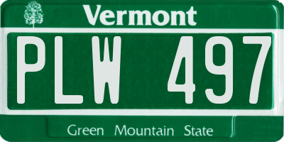 VT license plate PLW497