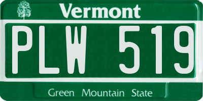VT license plate PLW519