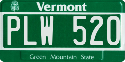 VT license plate PLW520