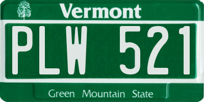 VT license plate PLW521