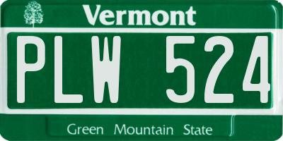 VT license plate PLW524
