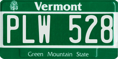 VT license plate PLW528